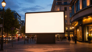 Digitale Plakatwand an einer belebten Stadtstraße in Deutschland – Buchungskosten im Überblick